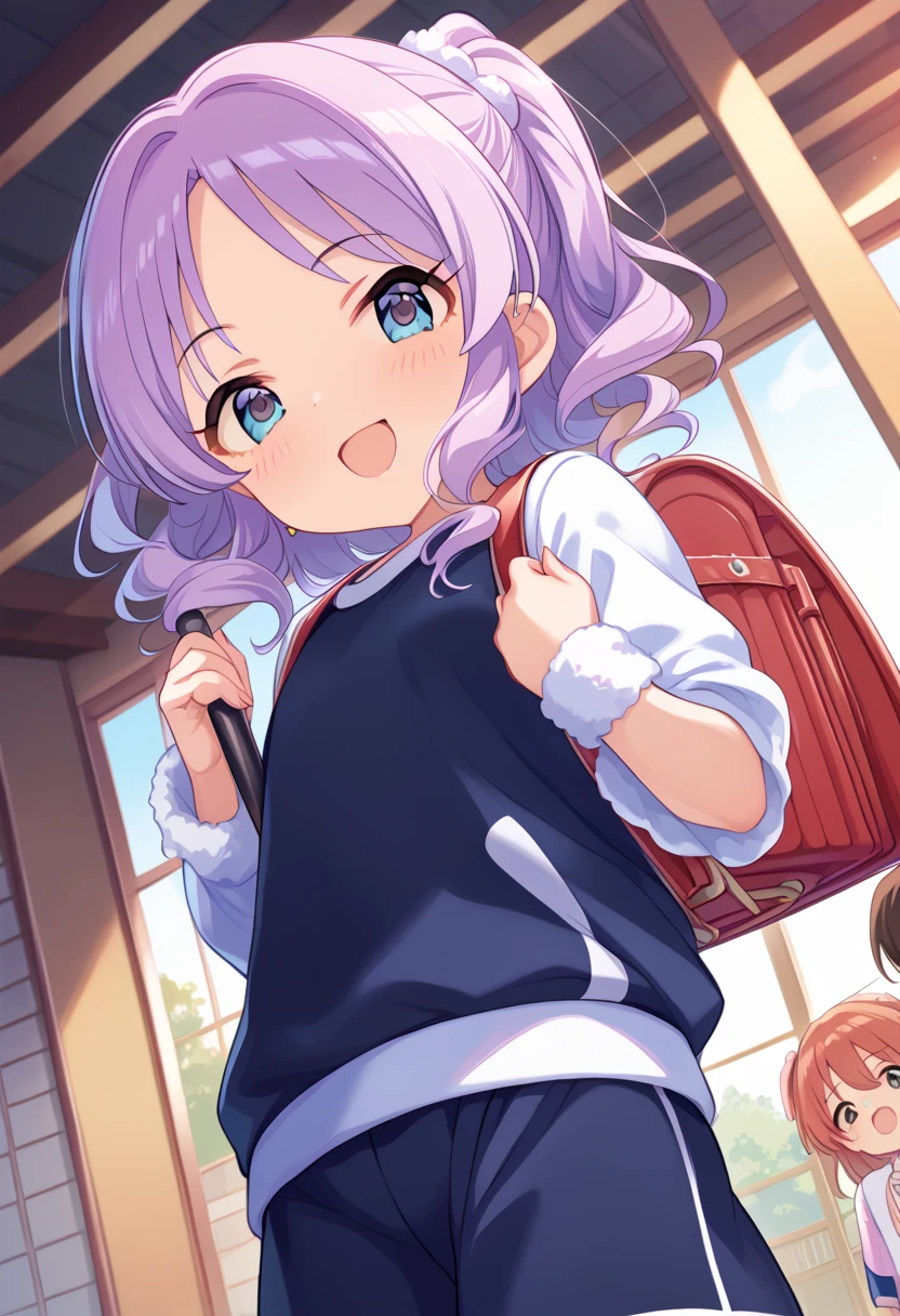 Turn your gaze to the viewer　 from behind 　　 lower angle 　winter　１ girls　Cute gym clothes　cute workout clothes 　Long sportswear 　long sleeve workout clothes　Bloomers　Bloomers1：5　Bloomersの食い込みをなおす　Bloomersを整える　 Sports Fields　Tachibana Arisu 　Deremasu　Deresute　 idolmaster