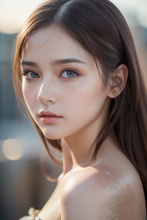 8k, best quality, Masterpiece , super high resolution, ( realism: 1.4), Original photo, ( realistic skin texture : 1.3), ( Film Grain: 1.3), 1 girl , Beautiful Face Details, Masterpiece , best quality, Top Body High Quality Photo Stretched ,