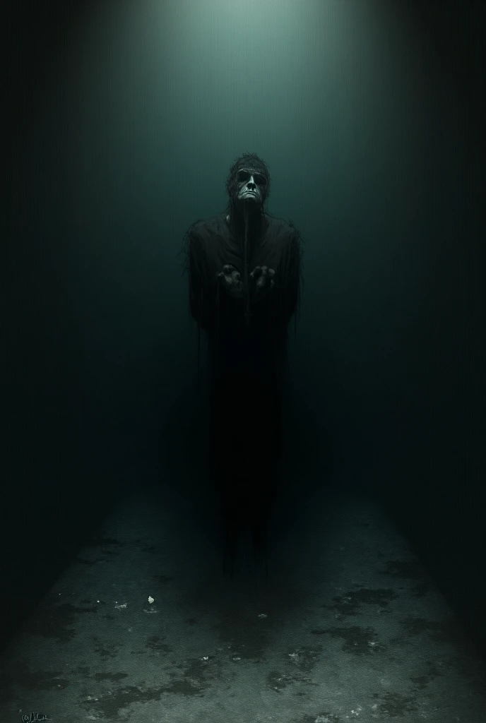 sinister image worthy of a horror film from the bottom of the sea, dark photography