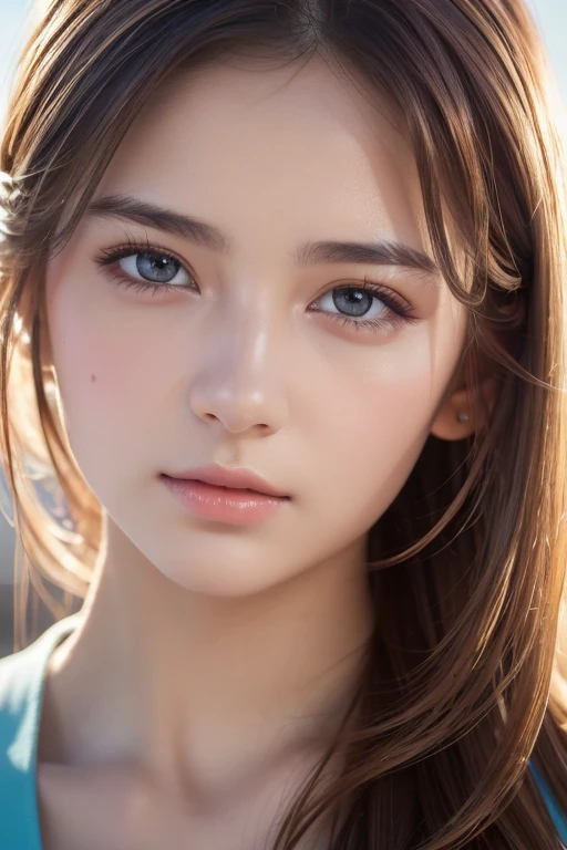 8k, best quality, Masterpiece , super high resolution, ( realism: 1.4), Original photo, ( realistic skin texture : 1.3), ( Film Grain: 1.3), 1 girl , Beautiful Face Details, Masterpiece , best quality, Top Body High Quality Photo Stretched ,