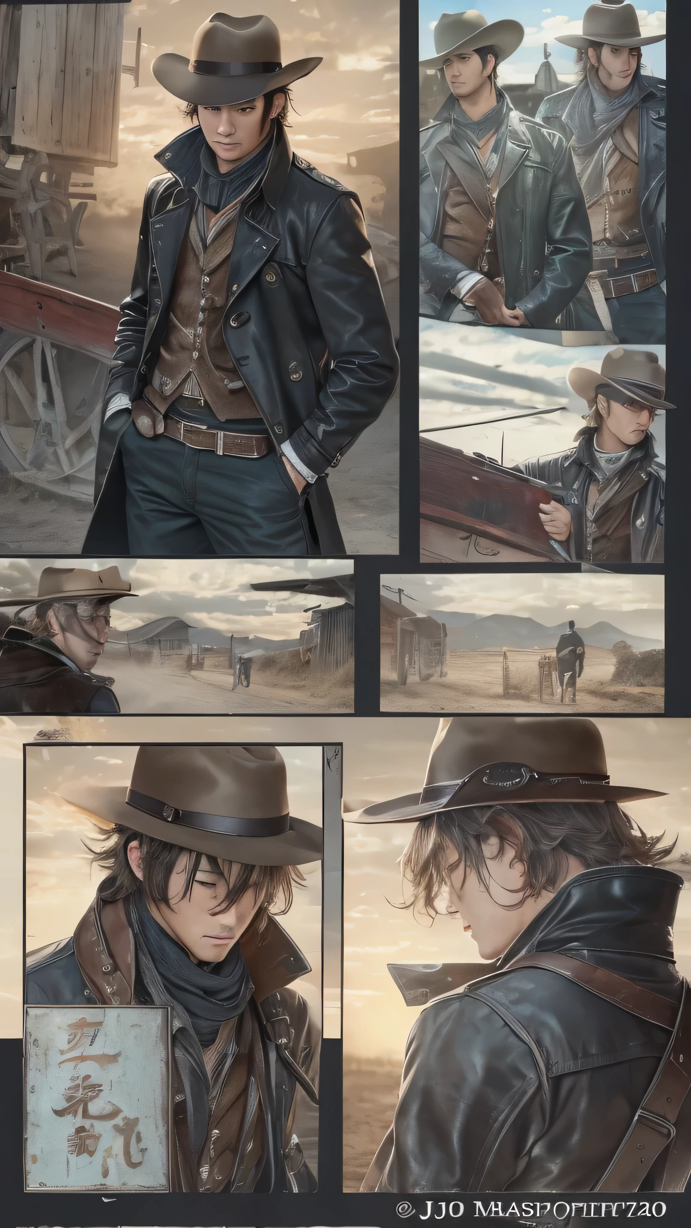 (masterpiece,  top quality :1.2),  cowboy shot, Alone,  Male Focus ,  one boy ,  red scarf around neck , smile,  put your hands in your pocket, Blindfold,  black trench coat 、 full body high quality image 。