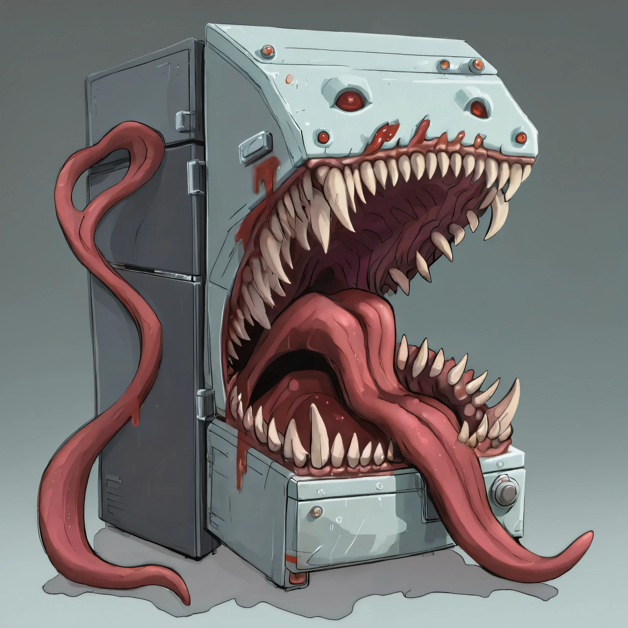 large teeth, gaping mouth, a Refrigerator mimic