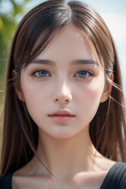 8k, best quality, Masterpiece , super high resolution, ( realism: 1.4), Original photo, ( realistic skin texture : 1.3), ( Film Grain: 1.3), 1 girl , Beautiful Face Details, best quality, Top Body High Quality Photo Stretched ,