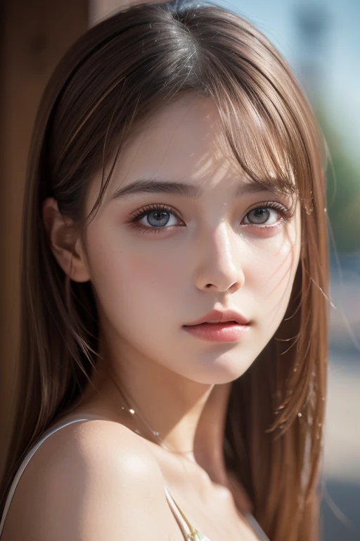 8k, best quality, Masterpiece , super high resolution, ( realism: 1.4), Original photo, ( realistic skin texture : 1.3), ( Film Grain: 1.3), 1 girl , Beautiful Face Details, best quality, Top Body High Quality Photo Stretched ,