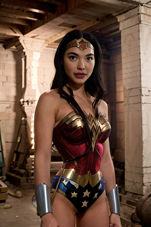 Girl with big tits and awesome pussy in photo looks at viewer 8k detailed perfect nudes beautiful face ,sonrisa coqueta y sexy, wonder woman Gal Gadot 