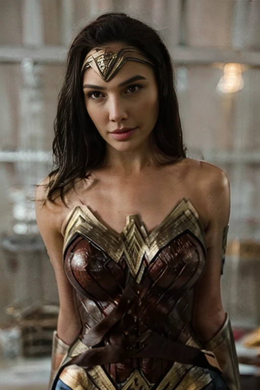 Girl with big tits and awesome pussy in photo looks at viewer 8k detailed perfect nudes beautiful face ,sonrisa coqueta y sexy, wonder woman Gal Gadot 