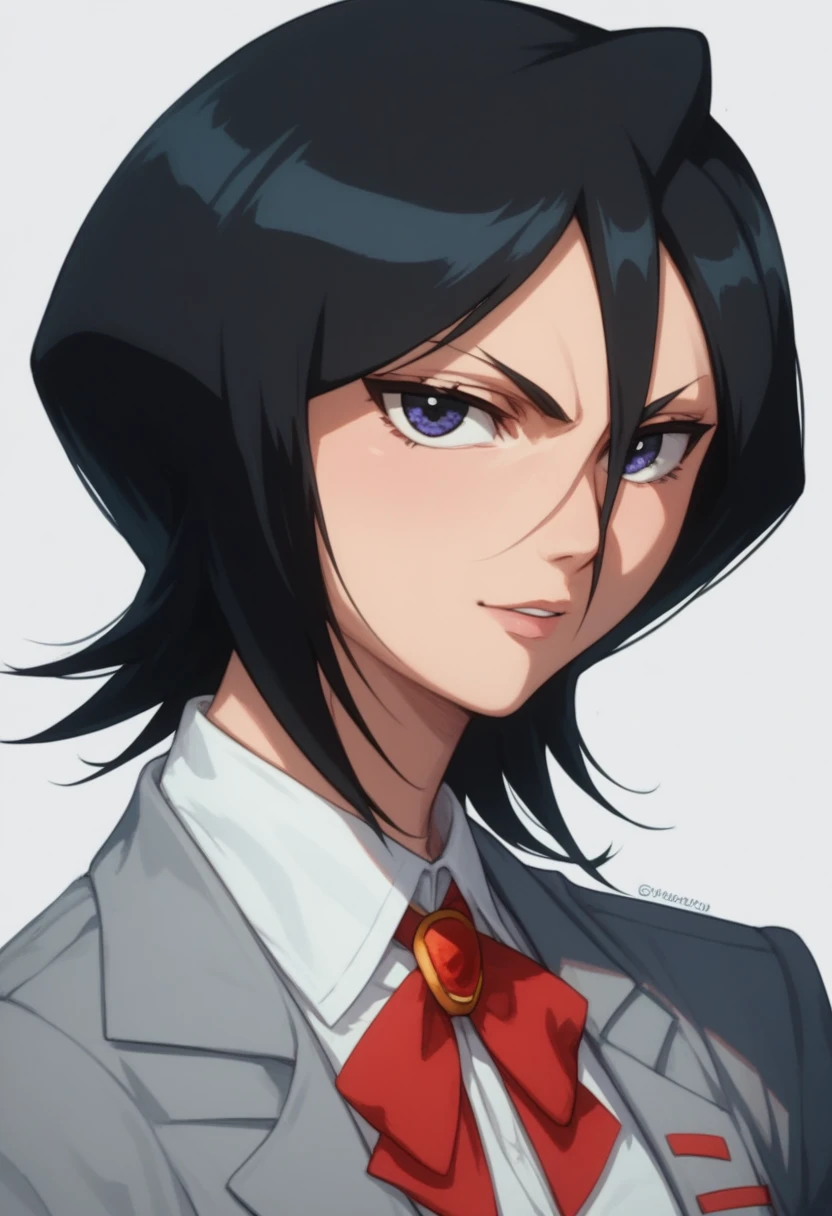 rukia,  short hair, color negro