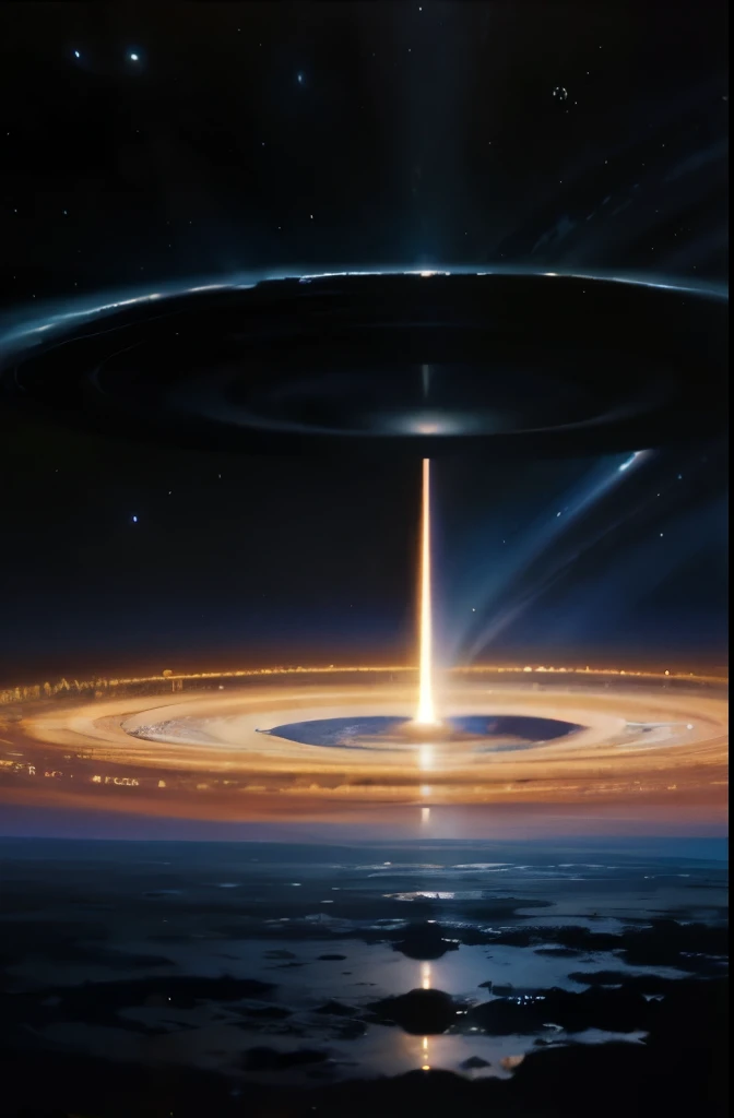 a view of a planet with a ring of light in the middle, in the astral plane ) ) ), portal in space, portal to outer space, majestic interstellar portal, portal to another universe, interstellar infinity portal, world seen only through a portal, wormhole, black hole event horizon, magic portal in the sky, hollow earth, luminous black hole portal