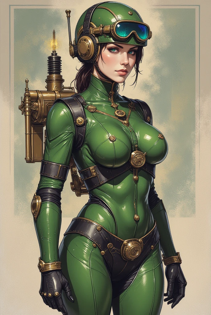 (pale skin:1.2), (white skin:1.5), ((front view:1.3)), pale face, (puffy lips:1.4), (gigantic breasts:1.4), ((gigantic breasts:1.3)), design sheet, masterpiece, (slendered abs:1.2) ,detailed , Forte Stollen typically wears a military-style uniform that reflects her role as a skilled officer. This uniform includes a form-fitting jacket with epaulets, insignia denoting her rank, and matching trousers. She may also wear gloves, and her ensemble is often accented with belts , utility pouches for a practical, combat-ready look, The color scheme is generally consistent with military aesthetics, often featuring shades of green, brown, or gray, shiny skin, beautiful lighting from the side, soft warm light,epic pose, hat, short red hair, dynamic movie poster, masterpiece, high definition, Extreme Detailed Portrait With Bokeh Effect , Realistic Lighting