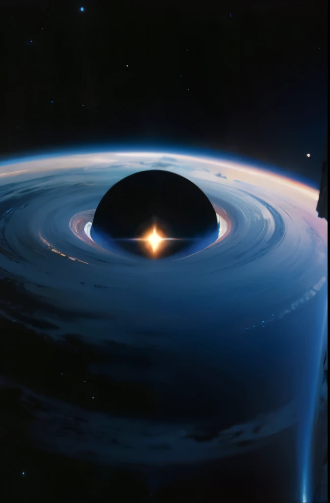 a view of a planet with a ring of light in the middle, in the astral plane ) ) ), portal in space, portal to outer space, majestic interstellar portal, portal to another universe, interstellar infinity portal, world seen only through a portal, wormhole, black hole event horizon, magic portal in the sky, hollow earth, luminous black hole portal