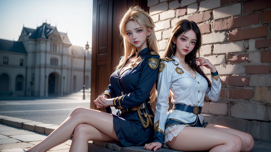 (masterpiece:1.3, Highest quality, Ultra-high resolution, Super detailed), (Realistic, photoRealistic:1.4), Beautiful illustrations, Perfect lighting, Natural light, Depth of written boundary,
Beautiful detailed hair, Beautifully detailed face, Beautiful fine details, Beautiful clavicle, Beautiful body, Beautiful breasts, Beautiful thighs, Beautiful feet, Beautiful Hands,
View your viewers, (focus on, Upper Body), 1 girl, Japanese, Police Girl, (Perfect Anatomy, Anatomically correct), Cute and symmetrical face, Baby Face, Perfect Face, Perfect Eyes, Shiny skin,
(Long Hair:1.5, Side Ponytail:1.7, Blonde), Asymmetrical bangs, blue eyes, Long Eyelashes, (Medium chest, Captivating thighs), barefoot,
((Detailed cloth texture, Policewoman uniform, Light blue short sleeve shirt, Navy tie, High Waist Mini Skirt), belt, White gloves, Police hat, handcuffs, High heels),
(Beautiful views), evening, (city), Are standing, salute, (Cute smile, Upward glance, Lips parted), (((((Panties and bra are visible)))))
(((Full body photo)))