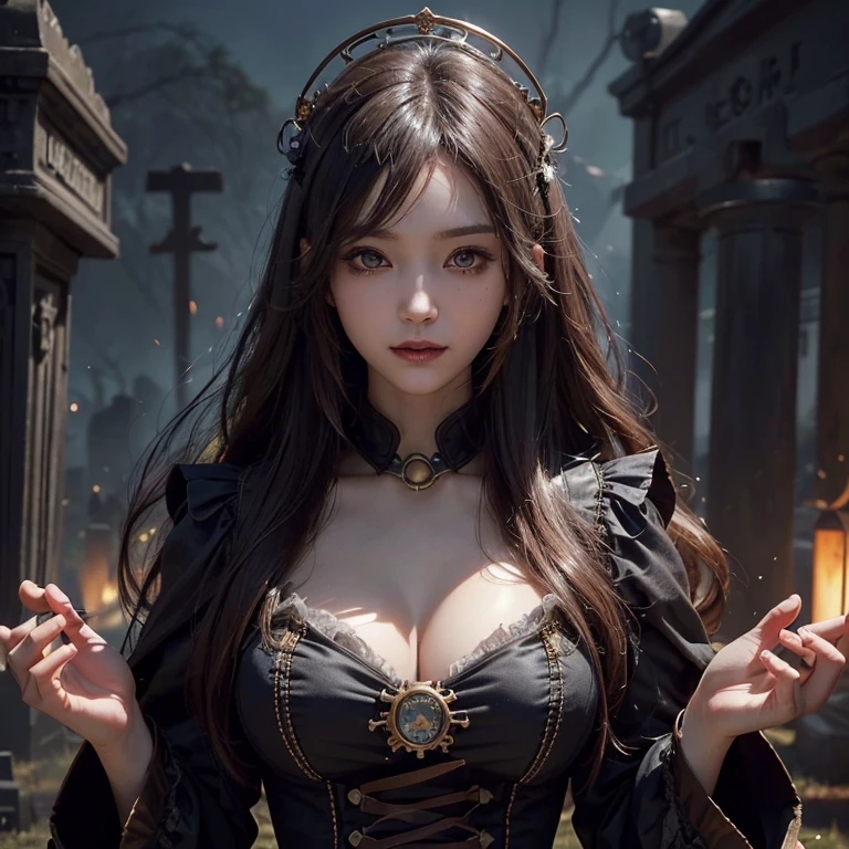 1 girl, (witchcore, sorcerous, pagan, mystery, nature, mystery的) , magician, spell magic, magic circle, ((magic in hand)),(masterpiece, best quality:1.4),(ridiculous, high resolution, Super detailed:1.2),(Use black magic:1.4), imaginative overlay, Art fusion,fantastical scenes, evocative narrative, Eye-catching visuals, Upper body ，(((best quality))),(((Super detailed))),(((masterpiece)))