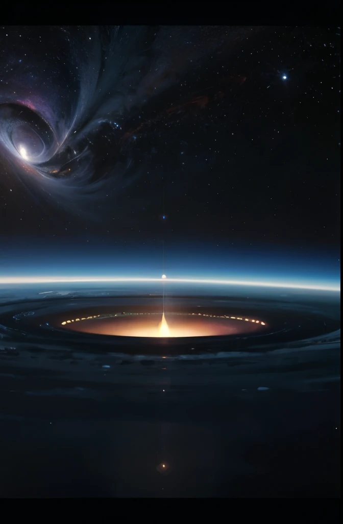 a view of a planet with a ring of light in the middle, in the astral plane ) ) ), portal in space, portal to outer space, majestic interstellar portal, portal to another universe, interstellar infinity portal, world seen only through a portal, wormhole, black hole event horizon, magic portal in the sky, hollow earth, luminous black hole portal