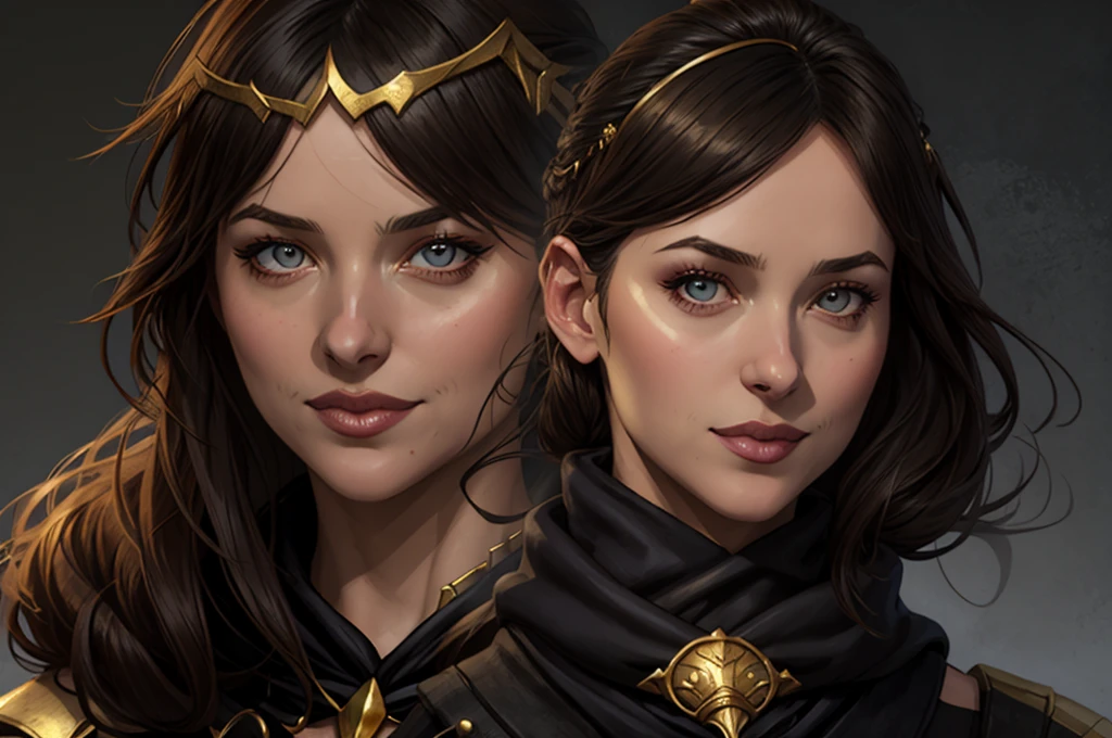 a woman in a black scarf and gold headpiece, fantasy concept art portrait, beautiful character painting, character concept art portrait, stunning character art, character art portrait, portrait of a female mage, rpg portrait concept art, character portrait art, concept art | artgerm, realistic character concept art, charlie bowater character art, by ruan jia and stanley artgerm