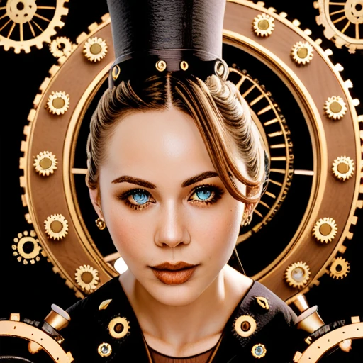 ( best illustrations :1.2), ( masterpiece fails:1.2 ), ( Super detailed), 8 k, 16 thousand., wallpaper,( steampunk:2.0) naked girl with bare booty , science fiction , Graphic novel , Night