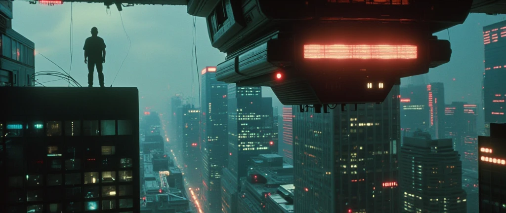 dark scifi antigravity floating dystopian brutalist city atmospheric view