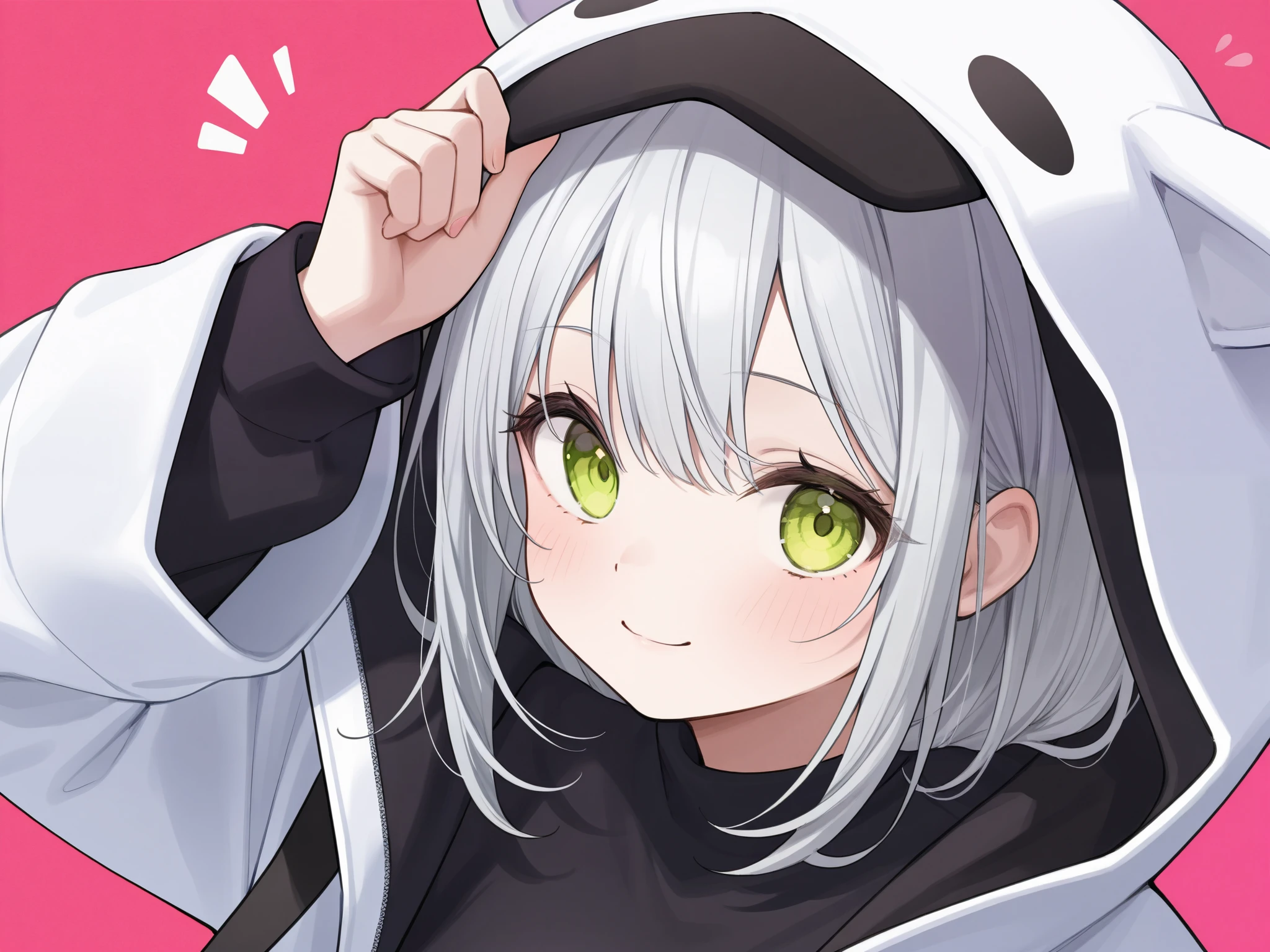 Japanese women、clear、cute、 silver hair long、Make your head smaller、ゴスロリ、メイド