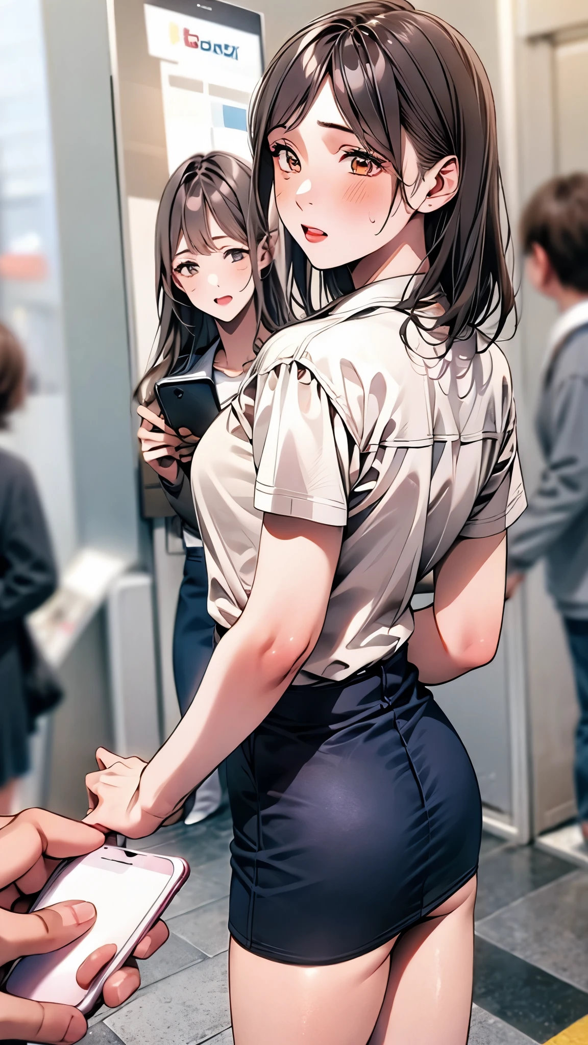 (((girl on smartphone screen))),
######################### QUALITY
#########################
QUALITY
#########################
(1080P),
(16K),
(ACCURATE),
(ANATOMICALLY CORRECT),
(BEST QUALITY),
(HD),
(HIGH QUALITY),
(HIGHRES),
(ASTERPIECE),
(RETINA),
(SUPER DETAIL),
(TEXTUREDSKIN),
(UHD),
#########################
ponytail,Arms tied.black hair, Arms behind my back. ((look panty)) ,sweat school uniform, skirt,White shirt,from back,Stairs in the background