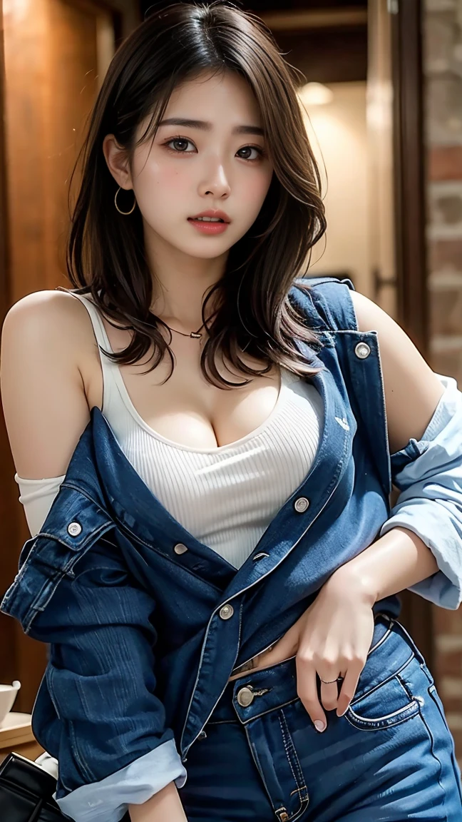 large breasts,revealing clothes,