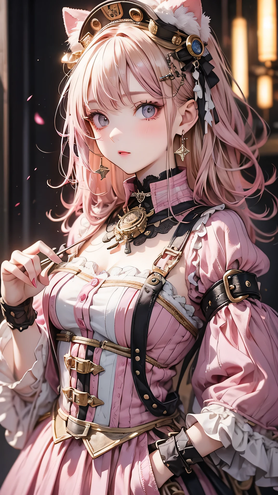 Santiago Martínez Delgado, Hieronymus Bosch, Surreal, mysterious, strange, fantastical, fantasy, Sci-fi, Japanese anime, beautiful girl dancing on a watercolor palette, paper clock, multicolored geometric polyhedral horizon, detailed masterpiece 