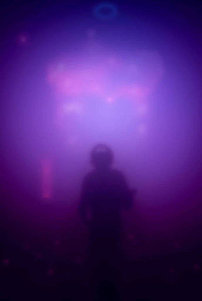 silhouette of a young man looks very blurry in a 93% It has a filter the image looks light purple soft