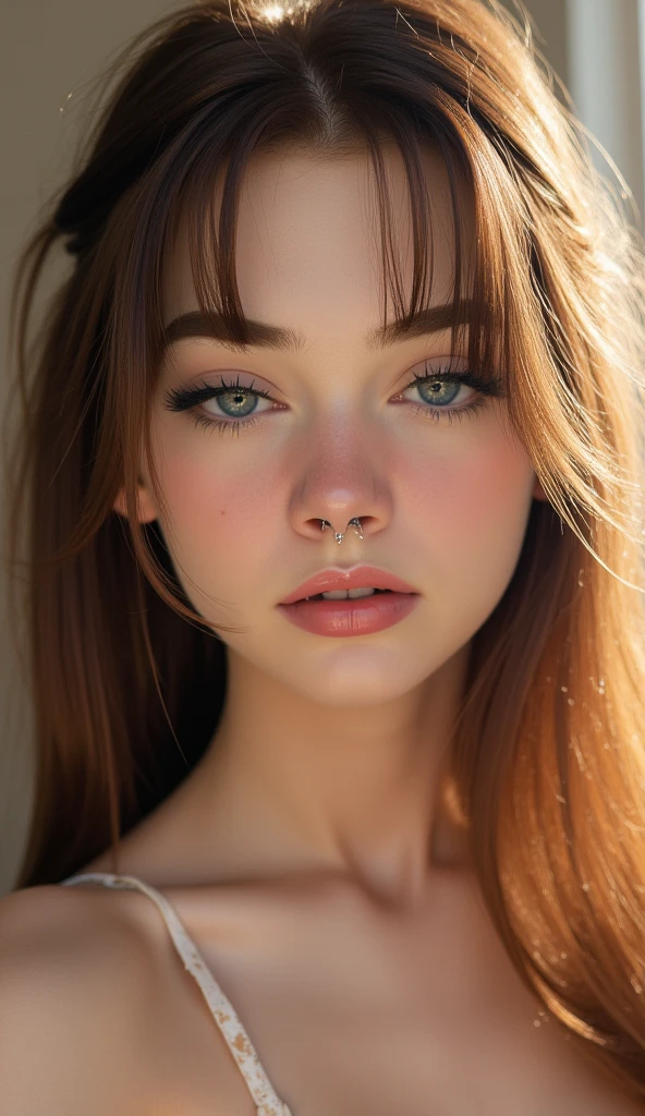 a closeup portrait of a playful maid...