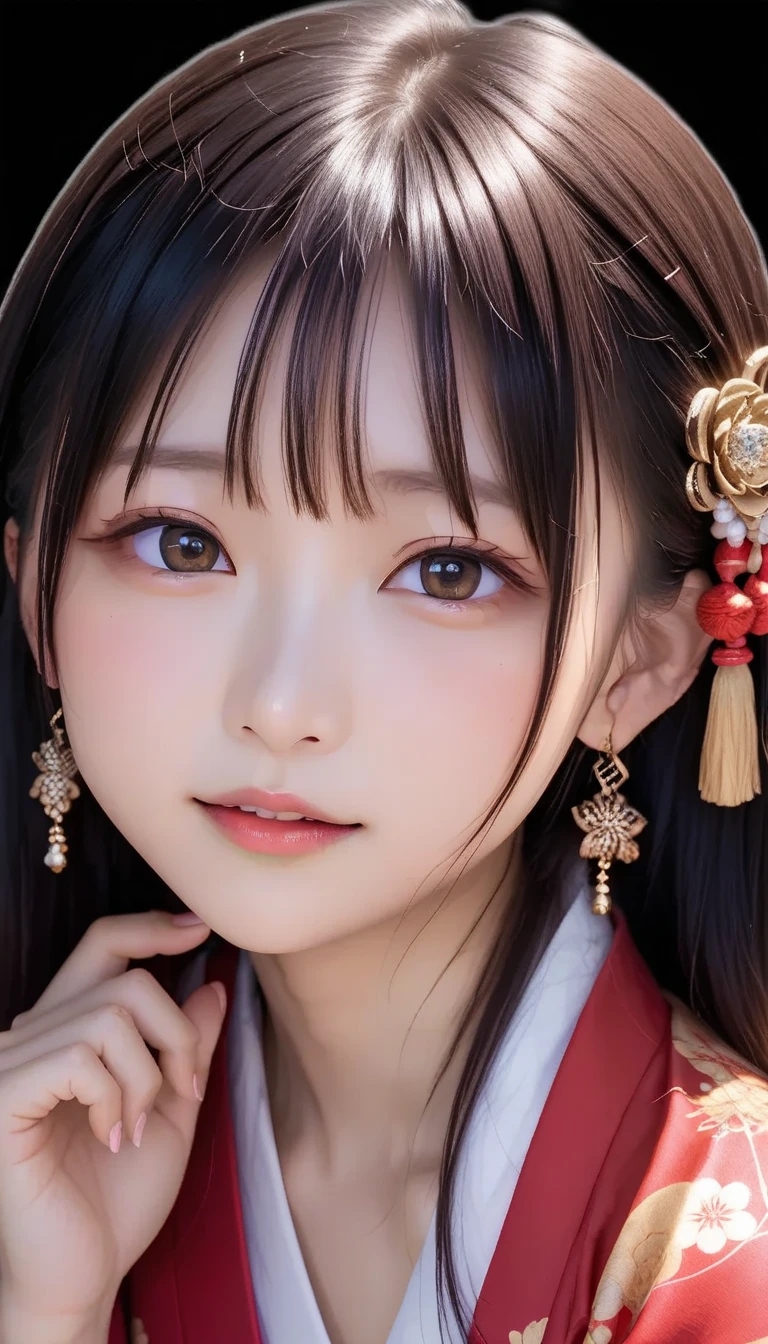 A girl with long hair, wearing traditional Chinese clothing, wearing hair accessories, necklaces, jewelry, earrings, the highest quality reaches 8K, detailed and exquisite eyes, colorful, full of composition, very exquisite face, colorful, fine, ultra-high-definition wallpaper, deep blur, background blur, foreground blur, very delicate, beautiful face, eyes and girls, super detail, super detail, highest quality (1.12), detail (1.12), intricate (1.12), super detail (1.12), super detail (1.12), High resolution (1.12), rich in color (1.12).