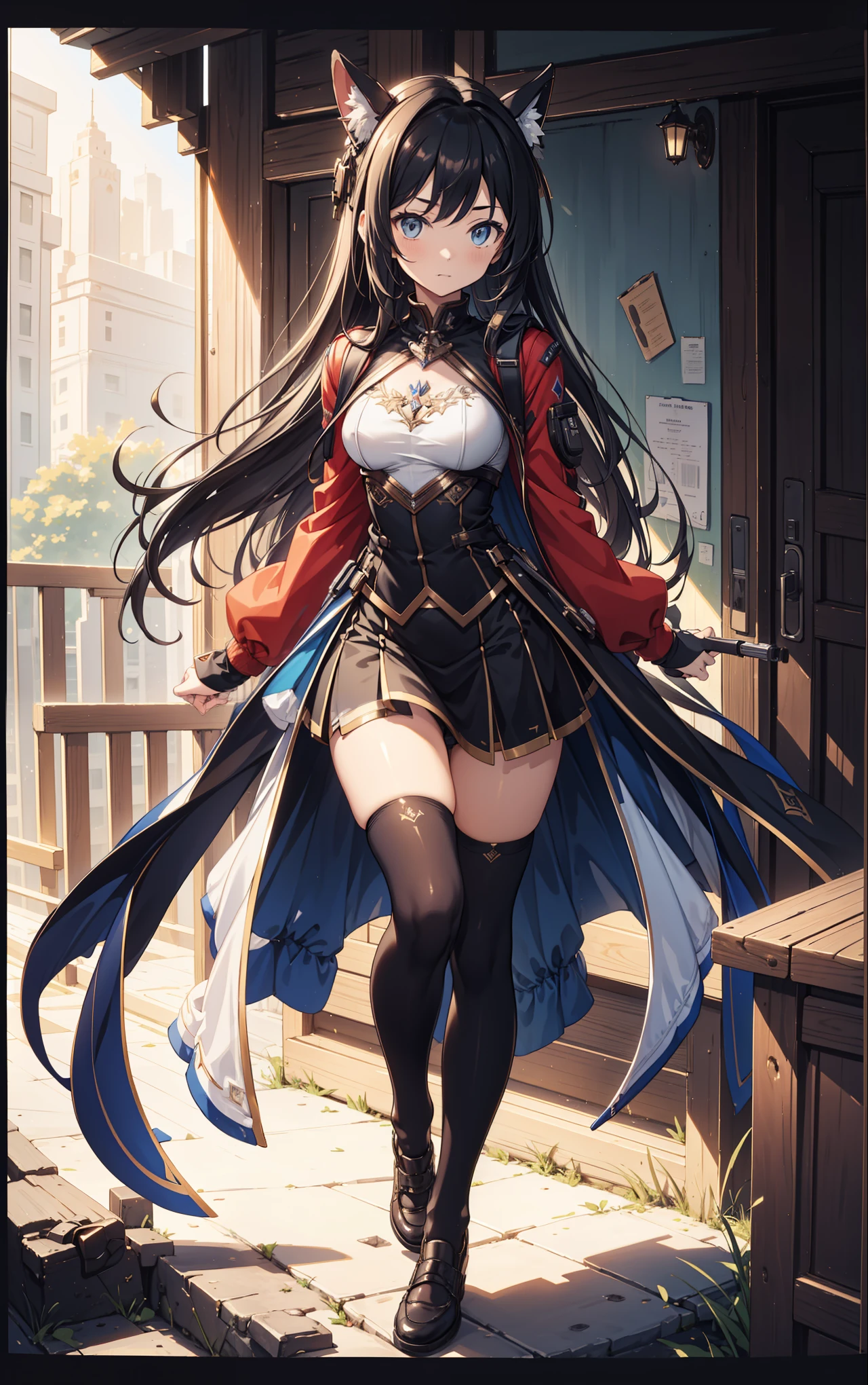 amber、blush,smile、Long Hair、Usual clothes、Combat Uniform、Primary school students、The back is very small、ta、Small breasts、Show me your armpits、exterior: 14 yulder Bare、The clavicle is visible、Sexy thighs、Beautiful feet、Usual hairstyle、highest quality, High resolution, unity 8k wallpaper, (shape:0.8), (Beautiful and beautiful eyes:1.6), Highly detailed face, Perfect lighting, Extremely detailed CG, (Perfect hands, Perfect Anatomy),