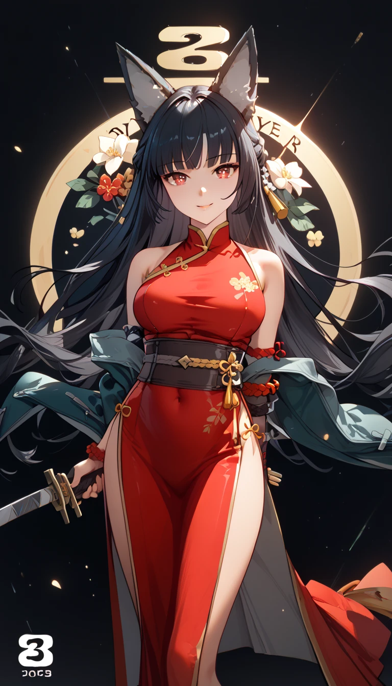 highest quality, masterpiece, High resolution, 一人in, {akagi_fleet:1.15}, black_hair, length_hair, beautiful fine blue_eye, chest, hair_between_eye, super big_chest, smile, 1 girl,kimono _body, looking for_in_viewer, simple_background, gray_background, is open_mouth, black_coin,, white_background、Zero Fighter