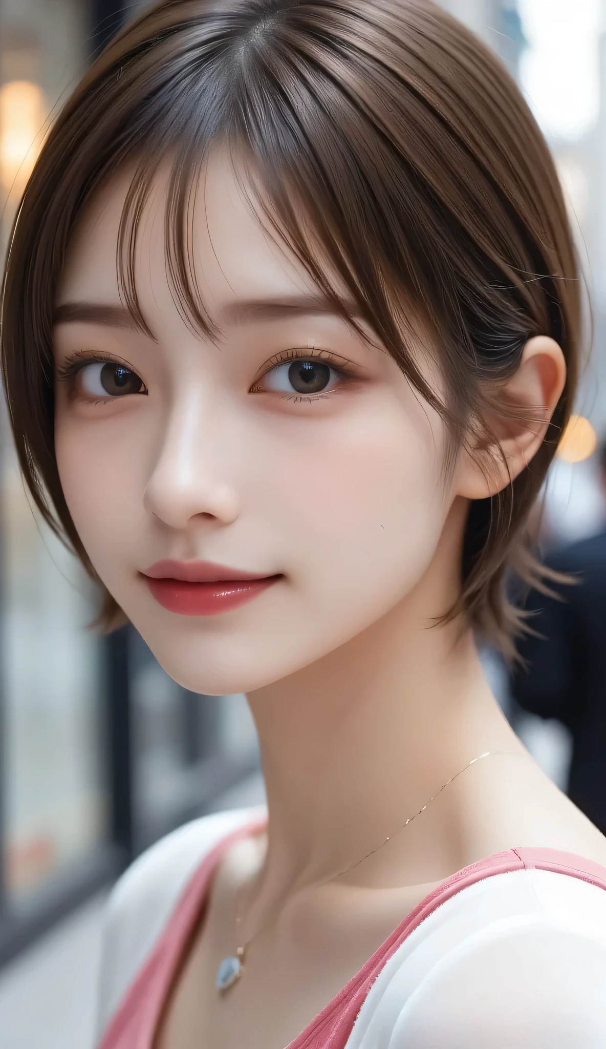 A close up of a woman with a necklace on her neck - SeaArt AI