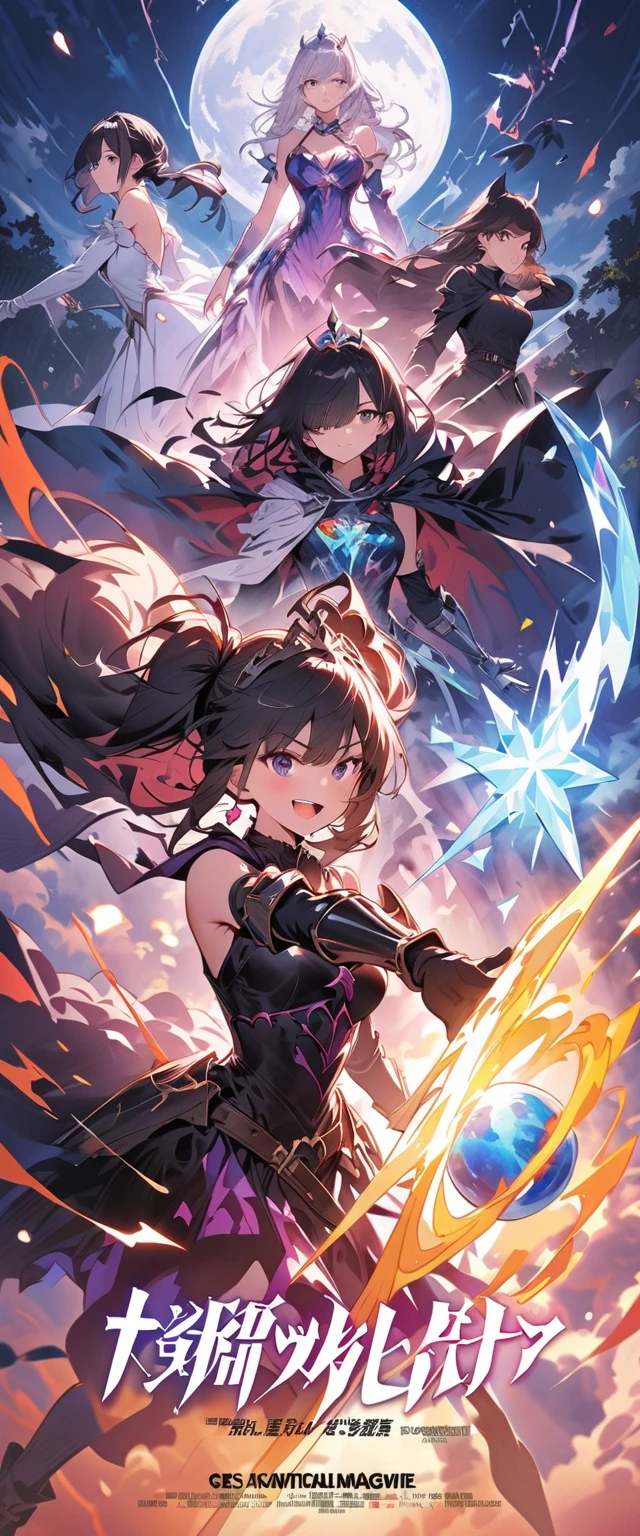 a high-definition, 8k masterpiece that features two attractive adult swordswomen. One of them is Connie Maheswaran, aged 25, dressed in a blue and white striped halter top and black microshorts, wielding a large pink sword with grace. The other is Narmaya from Granblue Fantasy, clad in a sleek black dress and white coat, her hand gripping the hilt of her katana.
They are facing each other in an intense duel under the moonlight, their swords clashing with powerful impact frames. Picture them standing on a field, their competitive smirks adding to the tension of their sparring match. The scene is focused on them; their perfect bodies, hands, faces and eyes gleaming under the atmospheric lighting.
Visualize this scene as it would be in Blazblue style: raw sensuality meets hyper-femininity amidst incredibly sharp absurdres and gradients. Deep highlights accentuate their cleavage cutouts and extremely detailed swords while motion lines portray the fast-paced action.
The artwork should be full-bodied with cel-shaded characters against dynamic scenery. It's an exciting battle art splash filled with cool tones and rich atmospheric shading that captures every detail of the action choreography from dynamic angles and perspectives.
Think about how you can use intense lighting effects to highlight key visuals and create dynamic lines of action. This prompt calls for amazing quality that combines fun with excitement through its intricate details and motion elements