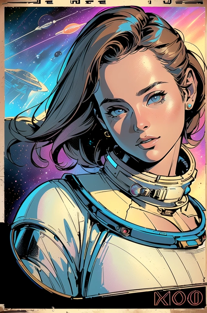 (((ultimate best quality))),((((solo:1.2)))),((((1girl:1.2)))),((((beautiful perfect woman)))),(((detailed perfect body, detailed perfect finger))),((((((ultimate spacethriller movie poster)))))),(((bust up, close up))),(((((American comics))))),(((extreme highlights))),(((Extremely colorful, primary colors))),cleavage, super beautiful lady,(((((typography))))),(((text))),(((((looking up or looking down))))),(((((speech bubble)))))