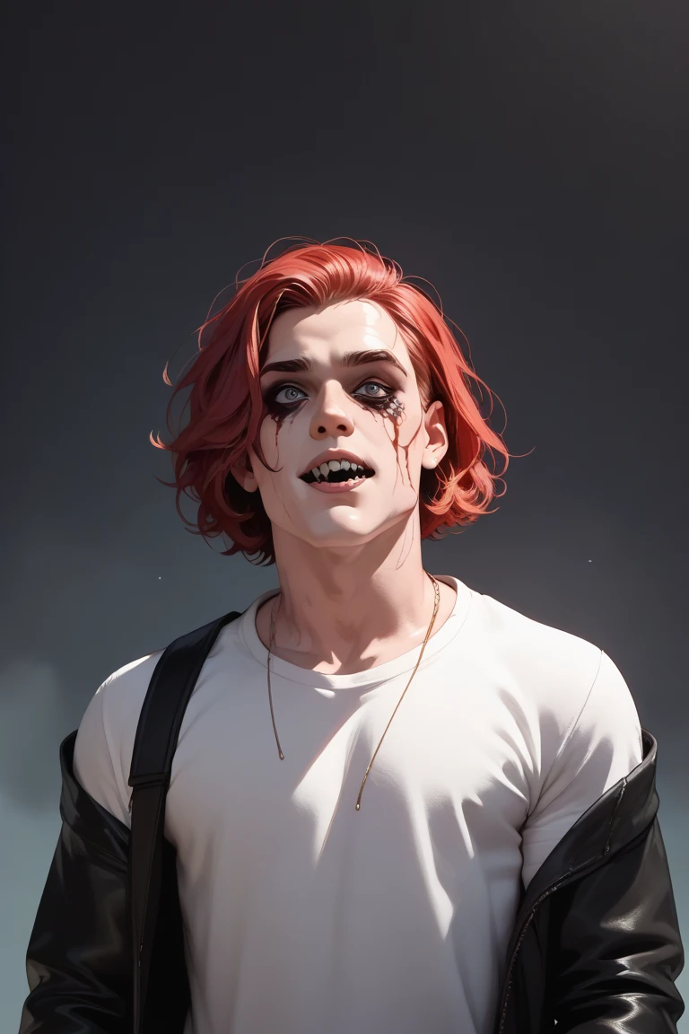 Create a male character with red hair who is a survivor in a horror movie