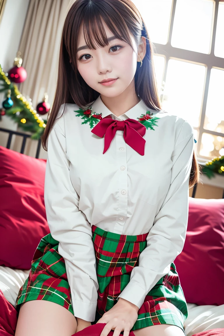 Ulchan-6500-v1.1,(masterpiece, highest quality:1.3),(best image quality,8K:1.3),genuineistic high-quality photos,highest quality,(skin spots: 1.2), (skin dents), genuine, realistic, 8K, High resolution, break (white and red theme:1.5), (santa claus hat:1.3), (wearing (red vest:1.1) Over a white collared blouse:1.4), ((puff sleeves, short sleeve):1.3), (white stockings:1.3), (Sheer red evening gloves with detailed lace embroidery:1.3), (white fluffy fur:1.2), (red platform high boots:1.1), break (red and green theme:1.4), (green tie:1.4), ([red and green [Plaid]] pleated skirt:1.4), (green pleated skirt:1.1), (European snow scene:1.5), (professional lighting, Bokeh), (particles of light, Lens flare, luminescent particles: 0.6), (dynamic pose: 1.2), soft lighting,、((boyfriend and girlfriend having sex:1.5))、((sexual pose:1.5))、((Spread legs POV:1.5))、((beautiful areola:1.5))、((nipple erection:1.5))、((Breasts exposed:1.5))、((beautiful pussy:1.5))、((A light layer of sweat:1.5))、((Insert your into your:1.5))