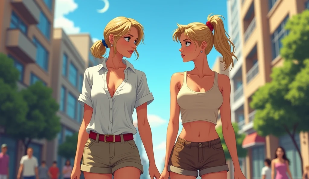 Women face the sky