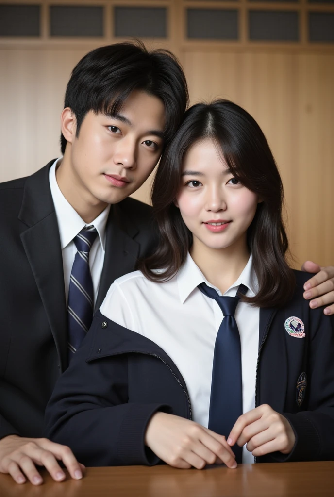16 year old teenage boy, son of an American man with a Korean woman. He's in his room with his eight-inch cock out of his pants.