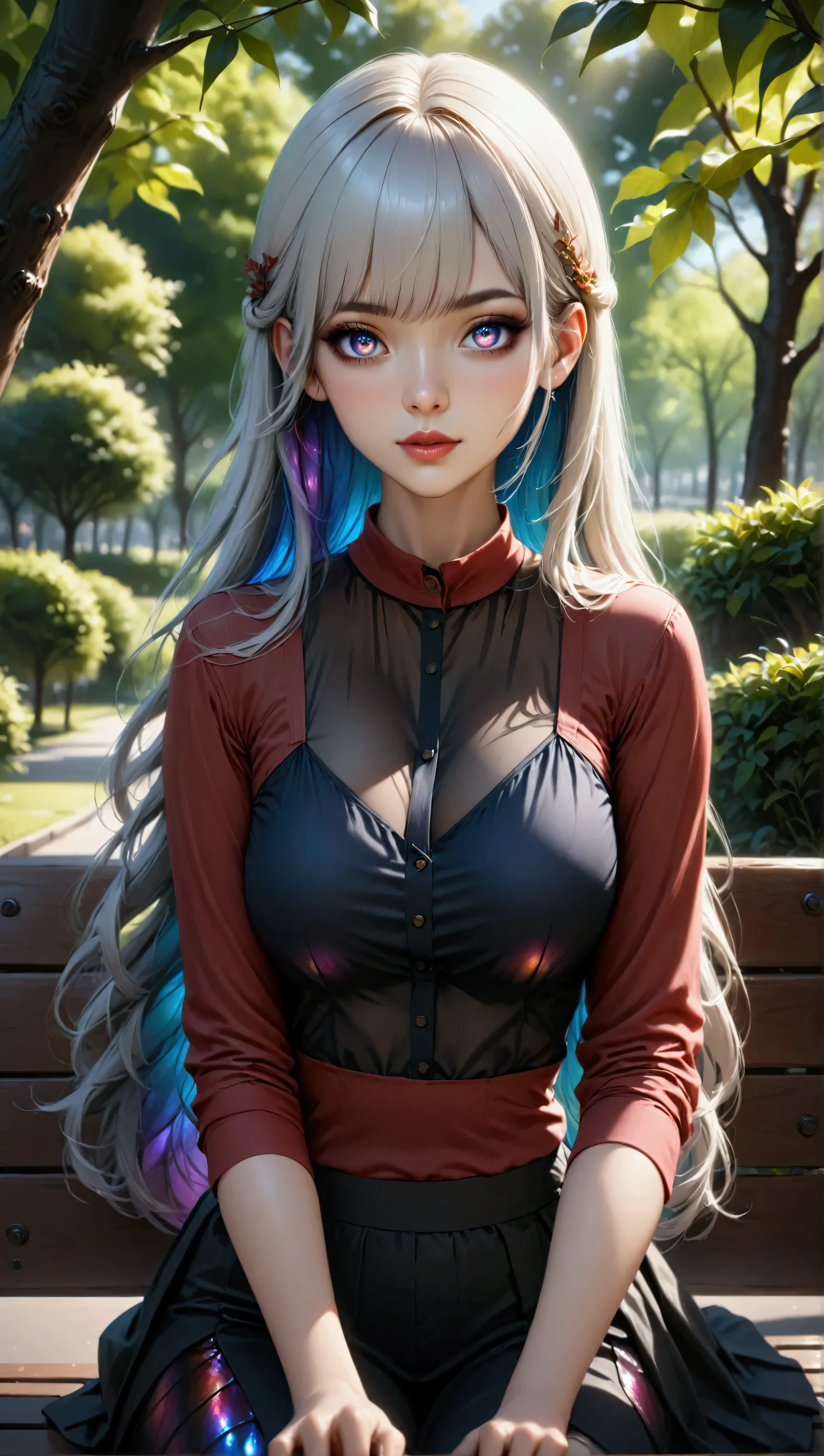 (ultra realistic,32k, masterpiece:1.2),(high detailed skin:1.1),( high quality:1.1),
<lora:ã­ã¹ã´ã¡ã¤ã» Rossweisse (High School DxD):0.8>weisse_a, hair ribbon, antenna hair, straight long hair, silver hair with a slight blue tinge,turtleneck dress, long sleeves, pantyhose, city park, sunshine, palms, blurry background,,,(looking at viewer, sitting, crossed legs:1.1),, (huge breast,large breast:0.9),<lora:add_detail:0.78>,
(bioluminiscent:1.1),