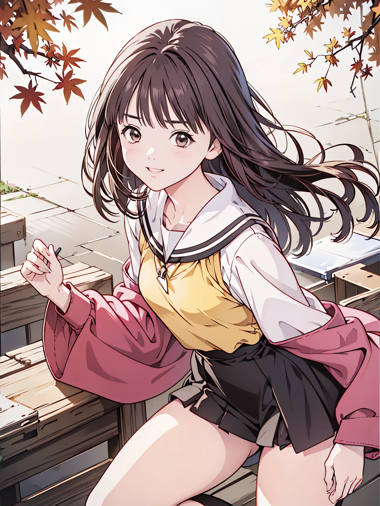 (8k、 top quality 、​masterpiece:1.2)、( realistic 、 ultra-detailed、 super A high resolution、 1 girl、、 beautiful detailed face、smile、narrow、( slim waist) :1.3)、Autumn Clothes、  、 skin texture、Floating Hair、  Professional Lighting 、***************************服、Wearing glasses、 Human body、Brown Hair、Shy、Timid、***************************、、 Silver Hair、 short、Honey、 embarrassing、((Wearing glassesる))、