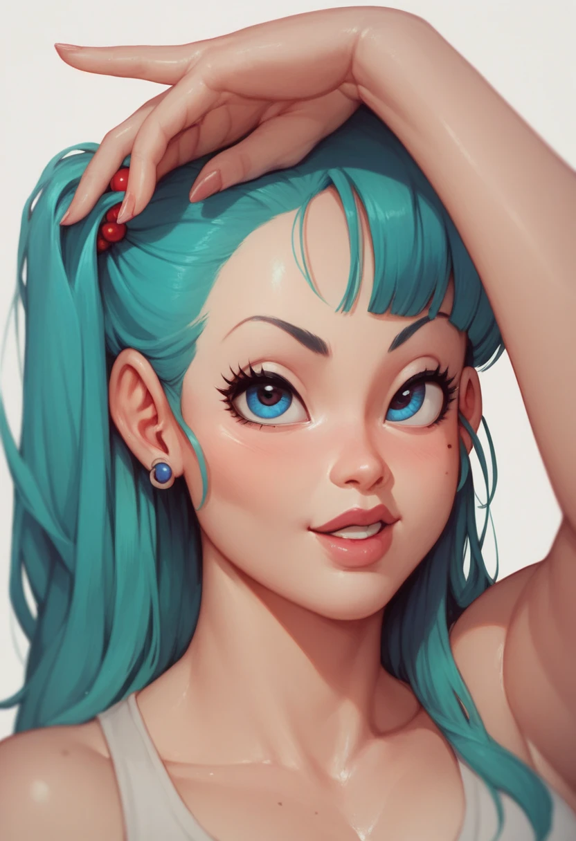 (masterpiece, best quality), 1girl, Cyan Dutch Fishtail Braids, flat chest, <lora:1657086738354443719:1>