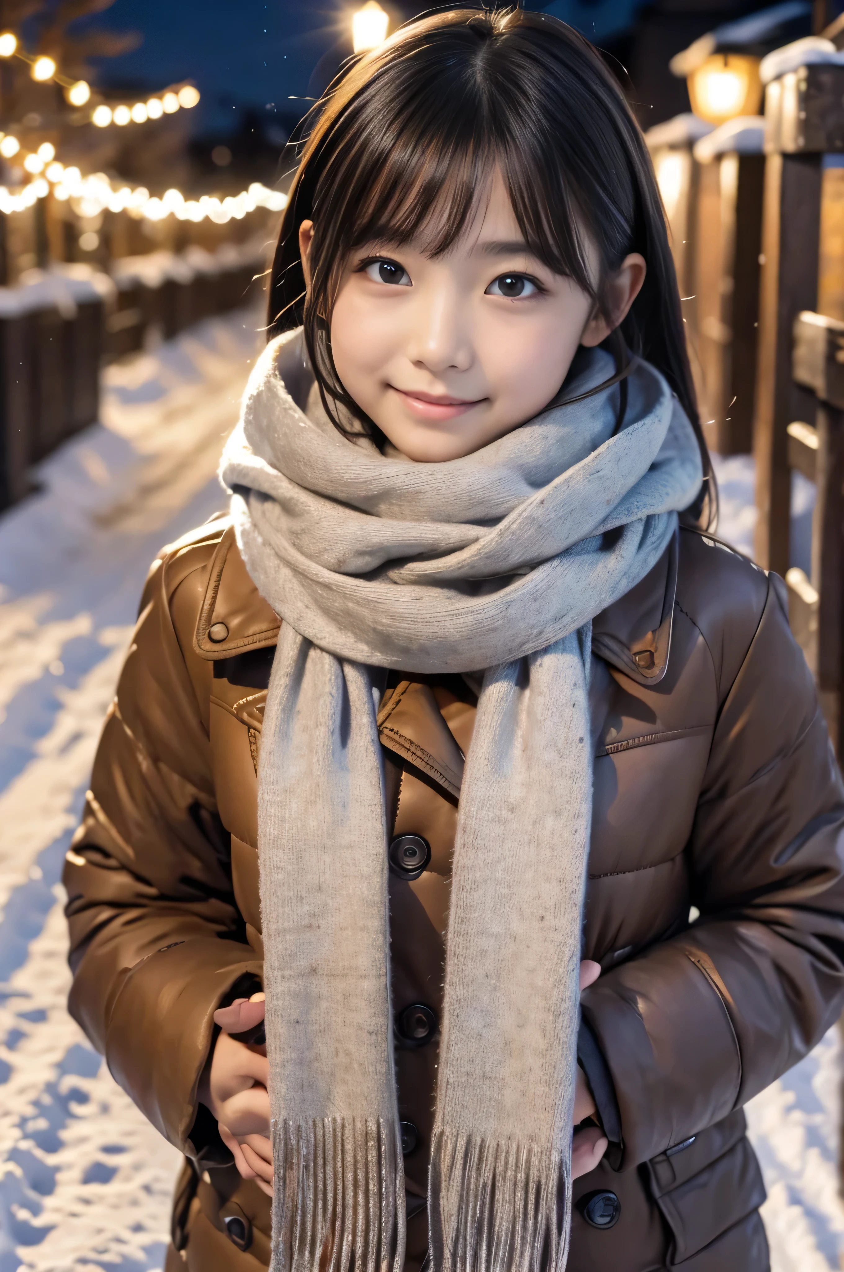Best-quality, Masterpiece, Ultra-High-Resolution, (Photorealistic:1.4), Raw-Photo, 1girl, 15-years-old, the most famous Japanese idol, face-focus, looking at viewer, innocent-smile, wearing only winter-clothes with cute-design, extremely cute face like the most popular Japanese-idol, ((extremely beautiful big-black-solid-circle-eyes)), extremely beautiful black-short-cut-haired, extremely beautiful skins, extremely beautiful long-eyelashes, extremely beautiful lips