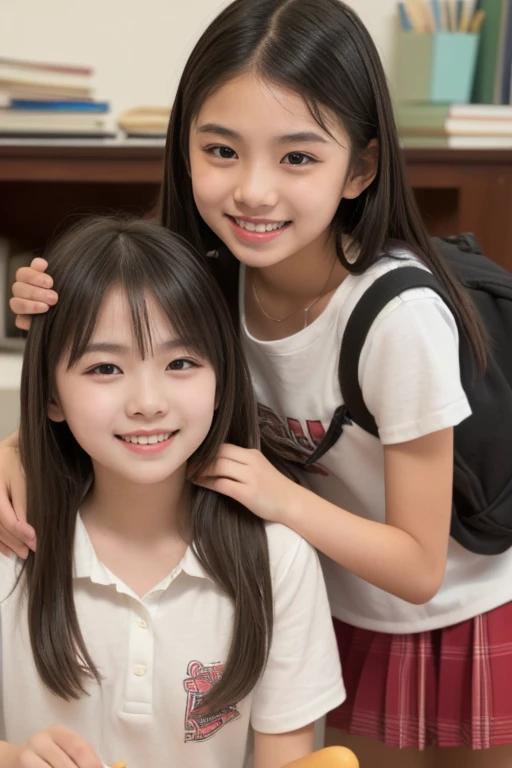 ((( two super cute middle school students stimulating each other's pussies)))、smile、Two Middle School Students in a Simple Country 、(( middle school student with transcendental cute face))、(( anatomically accurate))、((((お互いのマンコを刺激する))))