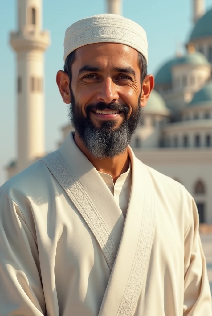 A happy Muslim man