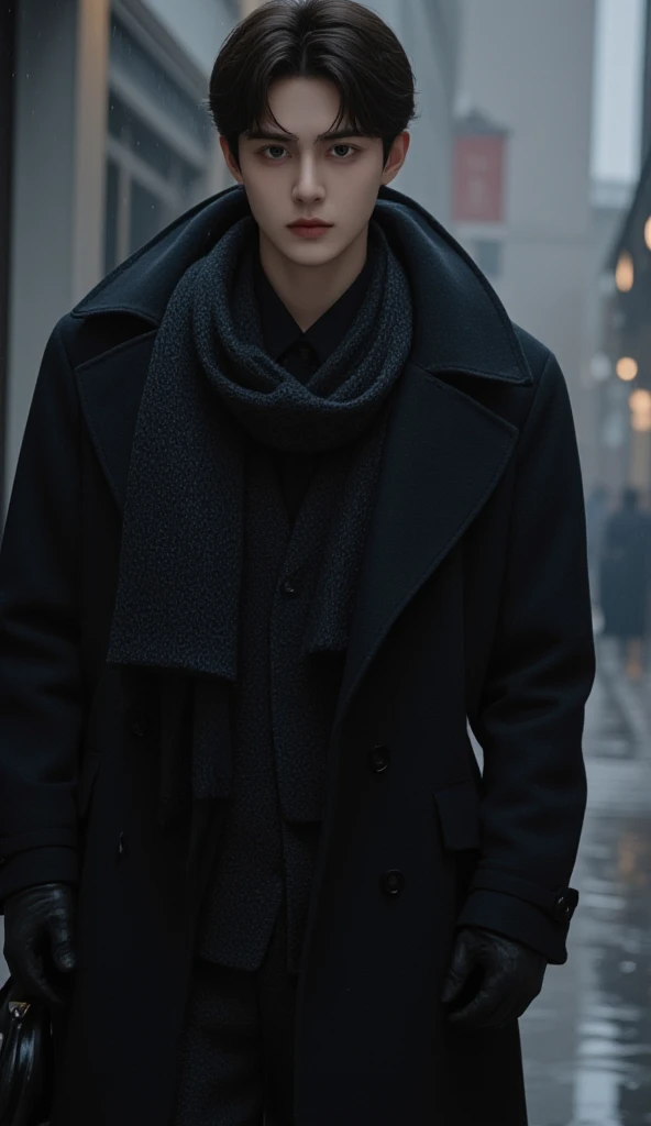 Trench Coat and Scarf/