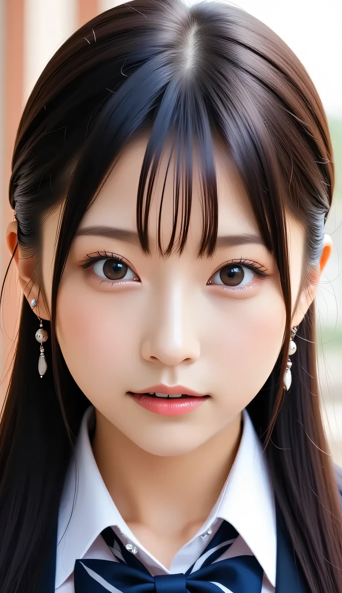 With mouth wide open, ((masterpiece, best quality:1.4)), (8k, RAW photo:1.2), (realistic, photo realistic:1.4), ultra high resolution, (high definition 8k wallpaper), Japanese Idols, Japanese actress, Japanese, very cute, large eyes, face and eyes, meticulously detailed, blood rushes back to my face, standing with beautiful eyes, glowing skin, portrait, (twintails:1.2), (smile:1.3), winter, **mesh bodysuit**, huge breasts, (huge breasts:1.5), sagging breasts, (sagging breasts:1.3), body line visible, (sexy:1.2)