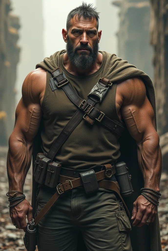 Hairy older arab bodybuilder, military,