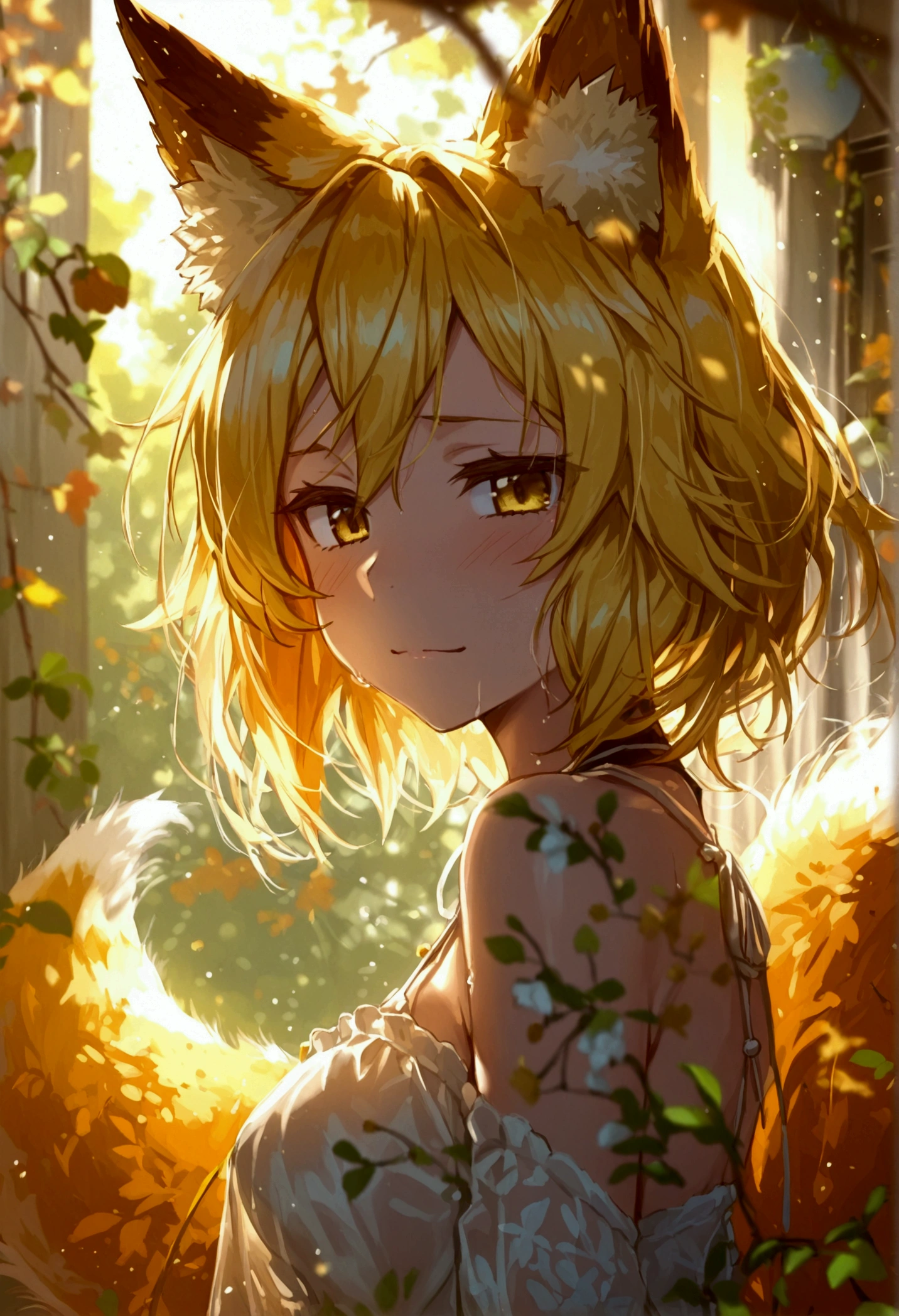 masterpiece,  1 girl, CT_s3nko  ,  short hair, Blonde,  yellow eyes,  fox ears,  foxtail,  sex