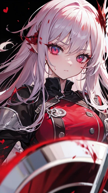 A girl is posing for a photo, cute女の子, Enchanting girl, Anime Girls, (Light purple hair、Wavy Hair、Twin Drill), (Red eyes, Droopy eyes), ((Dark Skin)), break (((Silver Armor、Lower body armor、Chain Mail、Jeweled Breastplate、Gauntlet、Shingard、Red Cape)))、 (((Highest quality)), ((masterpiece)), (Very detailed), (High resolution), (Beautiful sparkle), (High detail), (Anatomically correct)), ((Realistic)), ((The best CG)), Highly detailed art, CG illustration, 16K, 1080P, Oil paints:1.2, (((One Girl))), (左右対称のface立ち, 完璧なface), Beautiful clavicle, (Beautiful fingers), (Beautiful breasts, (Ccup)), Beautiful body, Beautiful thighs, Beautiful legs, Perfect round ass, (((Detailed skin, Oily skin, Textured skin, Beautiful Skin))), (((童face, cute, 16 years old))), double eyelid, Long eyelashes, (Expression of fine eyes, Beautiful and delicate eyes, Sparkling eyes, Eye Reflexes), (Beautiful Nose,Thin Nose), (Glossy Lips, Beautiful Lips, Thick lips), (Beautiful Hair, Shiny Hair, Shiny Hair), Hair fluttering), (Serious expression), break (noon、(Fantasy World、in the forest)), ((walking、Cowboy Shot))masterpiece:1.2, Highest quality), (Actual Photos, Intricate details), (1 female, alone, Upper Body, Small breasts) ,Crazy Smile, Crazy Eyes, Cutely crafted luxurious hair band, With eyes wide open、Scary atmosphere、Distorted facial expressions、ねじれた笑face、Bloodまみれ、頭からBloodが出る、Bloodしぶき、whole body、Punk Fashion、Long Hair、長めのbangs、Twin tails、Black Hair、(((Dark circles under the eyes)))、Pale skin、Feeling unwell、Pathological、邪悪な笑face、Crazy Eyes、(Grin)Dramatic makeup,Create mixed media art、White Background,Full body depiction on screen,whole body図,Well-built,Nice body,Shoulders wider,focus on,(face),Messy Hair,Yellow Eyes,(Glowing Eyes),(Bloodしぶき:1.7),Red light,笑face,big 笑face,tooth,psycho 笑face,gesugao,School corridor background,evening,Sunset,Good Eyes, good teeth,Large Breasts,魅惑的な笑face,Large Breasts,Black Hair,Pink Eyes,Pink leotard,pantyhose,Glossy lips,Sitting,サディスティックな笑face,,all,Shiny skin,詳細なface,Beautiful body,whole body,Adult,whole body油まみれで光沢感がある whole bodyから湯気が出ている Steam like a sauna room fills the entire screen. White breath from the mouth In town People who fight fear々 A fugitive々 Pedestrian precinct , Long Hair, alone, blue eyes, Maid headdress, View your viewers, Maid, Blood, blush, Bring your fingers to your mouth, 笑face, bangs, Hair between the eyes, apron, dress, gotou hitori, Long sleeve, Frills, Blood on clothes, Upper Body, Manicure, be quiet, Juliet Sleeve, black dress, flower, indoor, Maid apron, Blood splatter, Puffy sleeves, Blood on face, Purple Nails, Pointing finger up, Rose