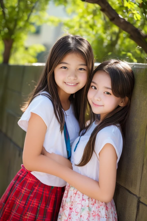 ((( Two Middle School Girls Transcendental Cute)))、smile、Simple、( Japanese)