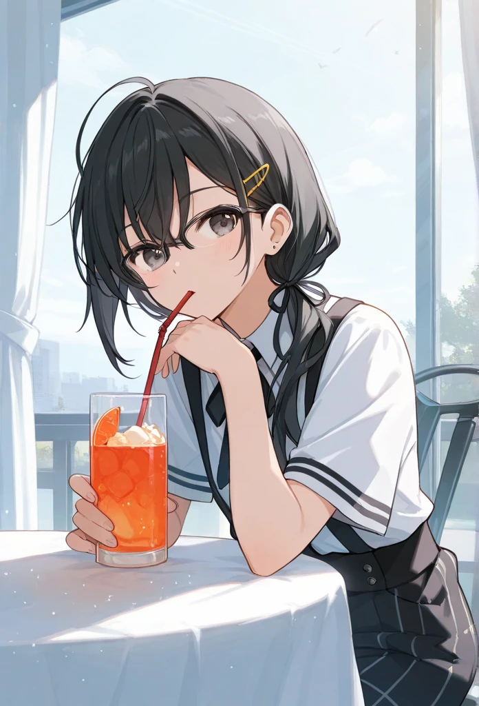 Black hair, glasses, drinking party