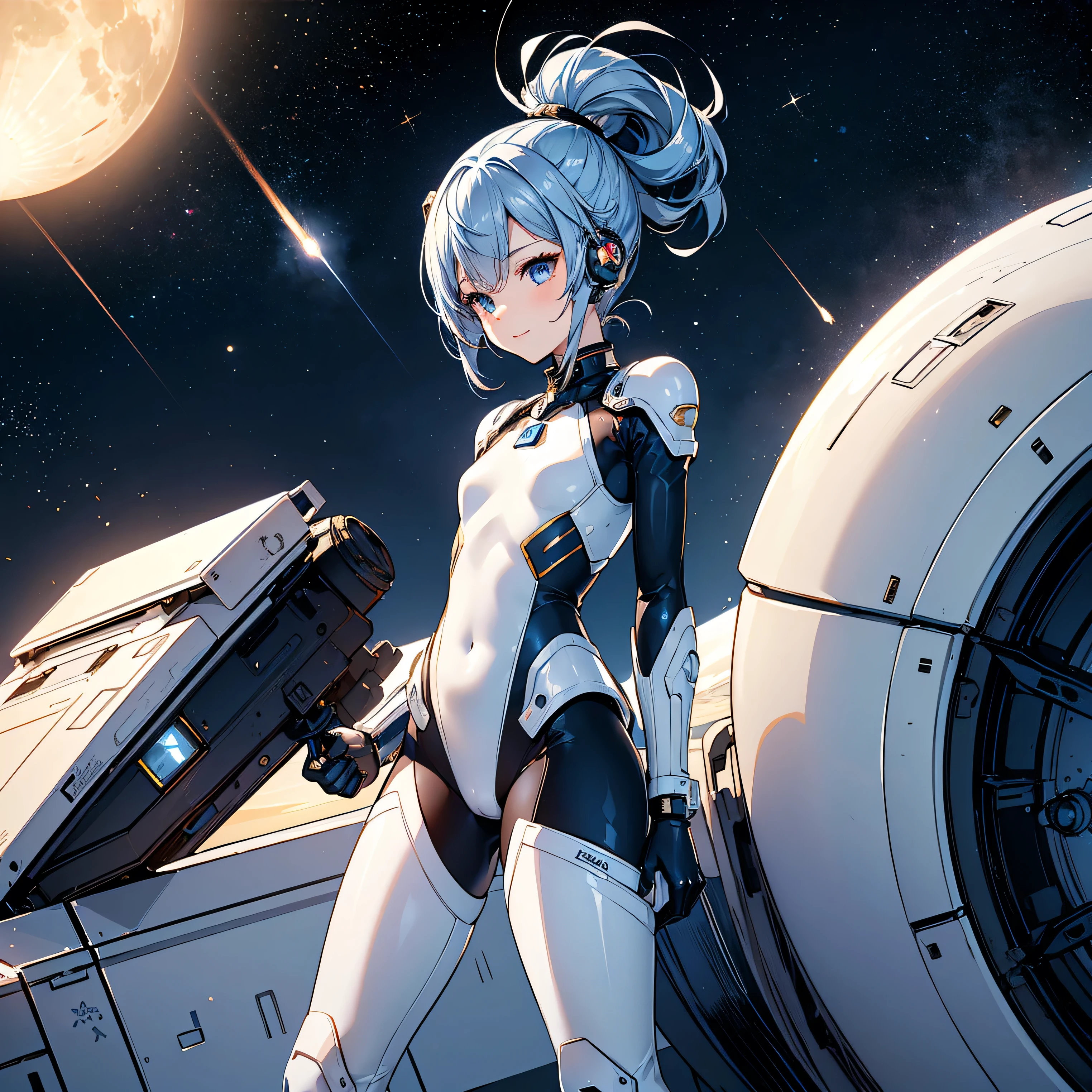 One Girl、Rei Ayanami、Neon Genesis EVANGELION、short hair、Light blue hair、Red Eyes、Plug suit、Small breasts、Fold your hands in front of your body、Night scene、Against the backdrop of a large full moon、Upper Body、△ Mouth、Watching the audience、Accurate hand drawing、